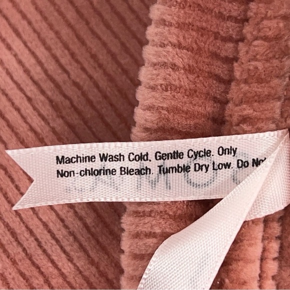 Medium Soma Mauve Pink Peachy Ribbed Velour Sweatshirt Loungewear Casual - Picture 12 of 14